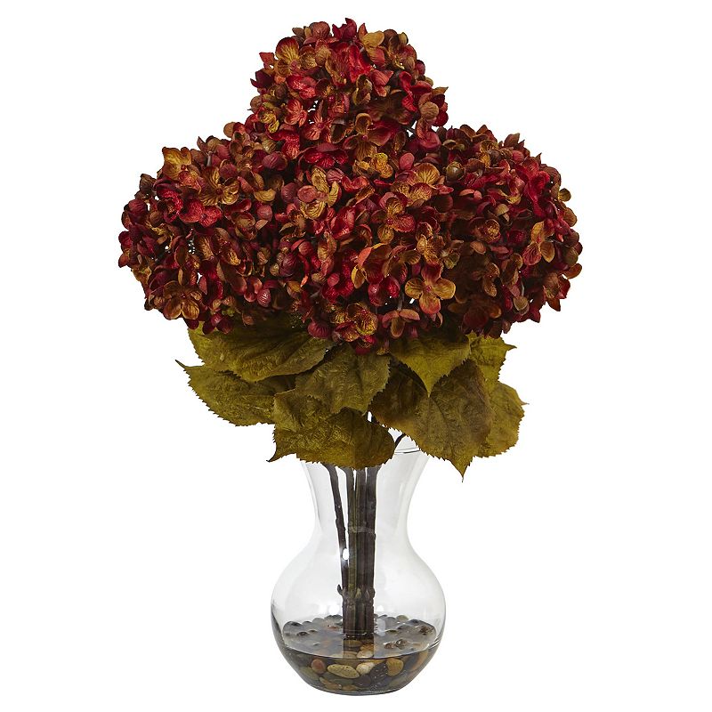 nearly natural 18-in. Hydrangea Silk Flower Artificial Floral Arrangement, 