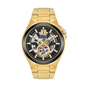 Bulova Men's Stainless Steel Automatic Skeleton Watch