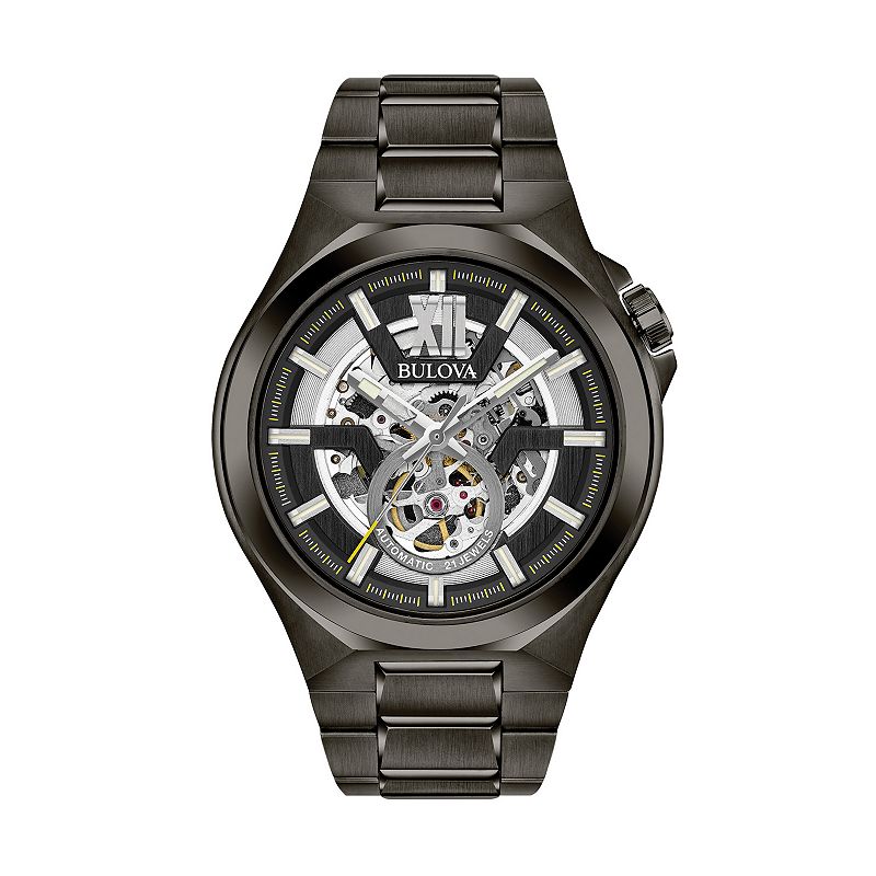 Bulova Men's Stainless Steel Automatic Skeleton Watch,