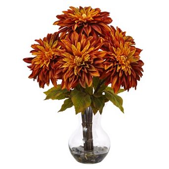 nearly natural Dahlia Silk Artificial Floral Arrangement