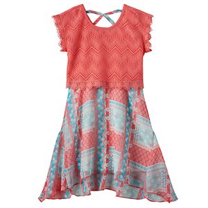 Girls 4-6x Nanette Lace Overlay Printed Dress