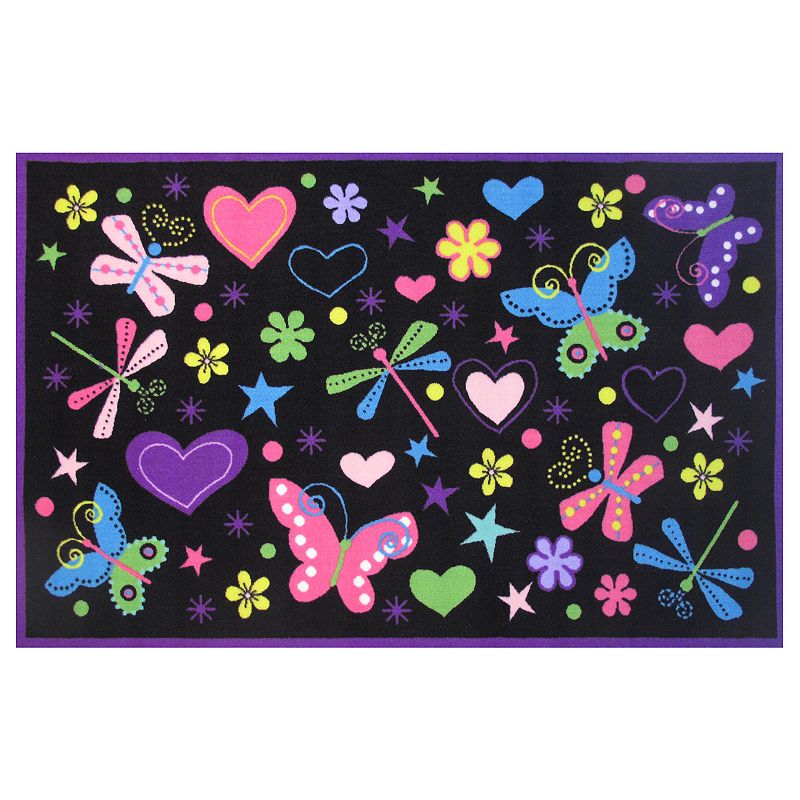 Fun Rugs Fun Time Exotic Nature Butterflies Rug, Multicolor, 3X5 Ft