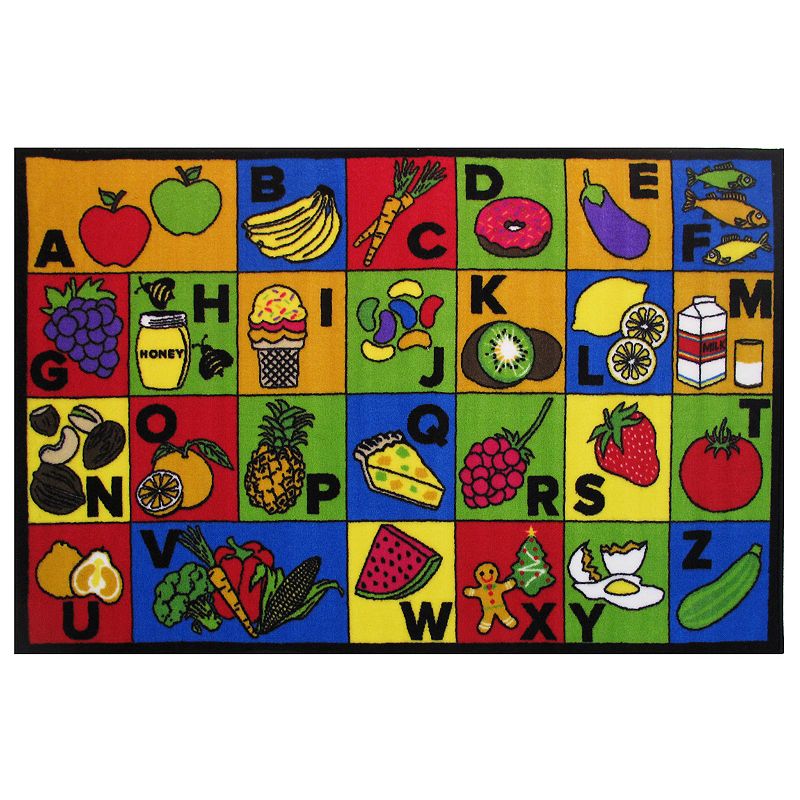 Fun Rugs Fun Time ABC Food Rug, Multicolor, 4X6.5 Ft