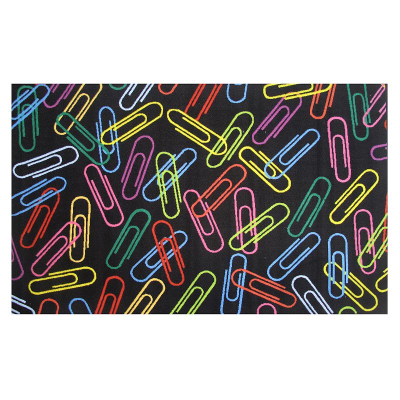 Fun Rugs Fun Time Paper Clips Rug, Multicolor, 3X5 Ft