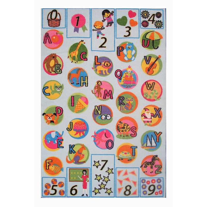 Fun Rugs Fun Time Now I Know My ABCs Rug, Multicolor, 3X5 Ft