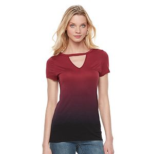 Women's Rock & Republic® Dip-Dye Cutout Tee