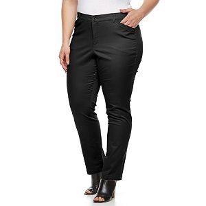 Plus Size Gloria Vanderbilt Anita Twill Straight-Leg Pants