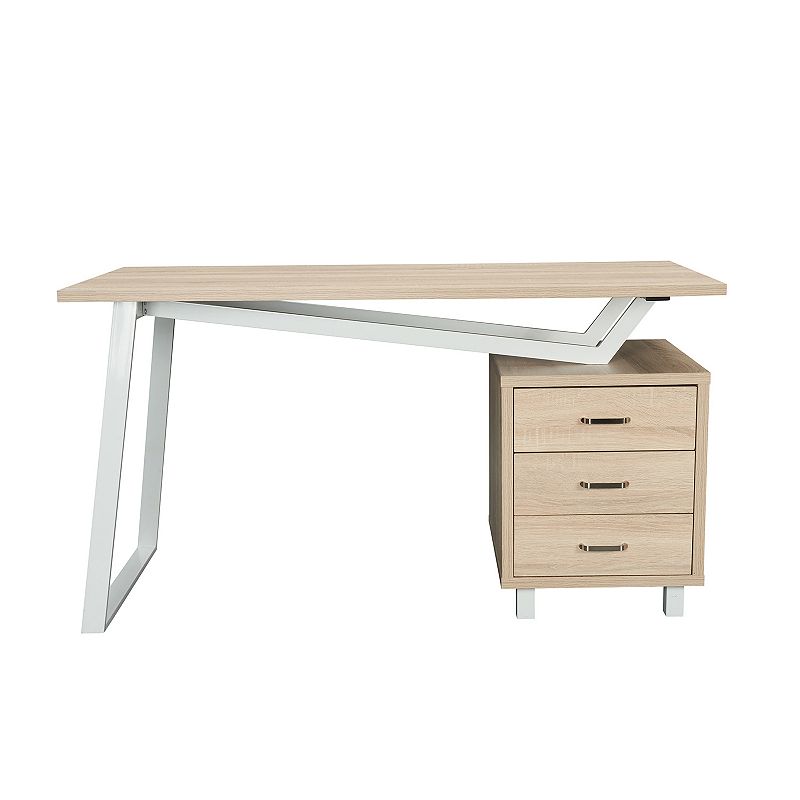 Techni Mobili Modern 3-Drawer Desk, Brown