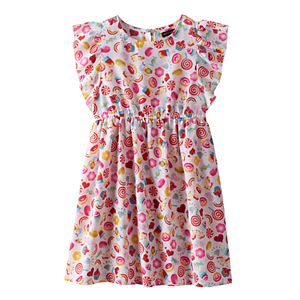 Girls 4-6x Emerald Sundae Emoji Flutter Sleeve Dress