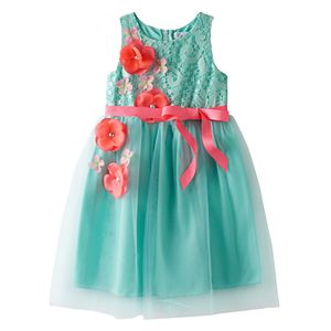 Girls 4-6x Emerald Sundae Floral Lace & Tulle Dress