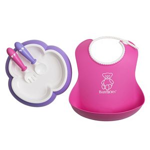 BabyBjorn 4-pc. Baby Bib, Plate, Spoon & Fork Feeding Set