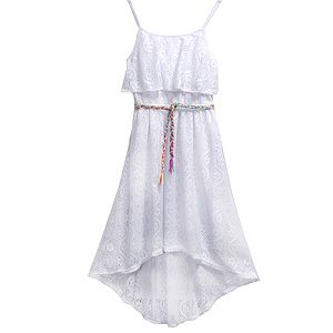 Girls 7-16 Emily West Crochet Popover Dress with Braided Belt