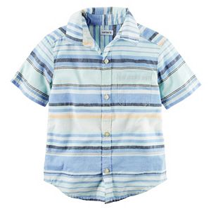 Boys 4-8 Carter's Striped Woven Button-Front Shirt