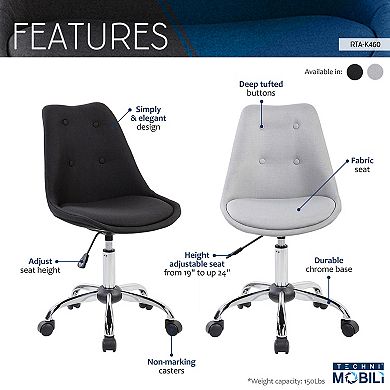 Techni Mobili Tufted Armless Desk Chair