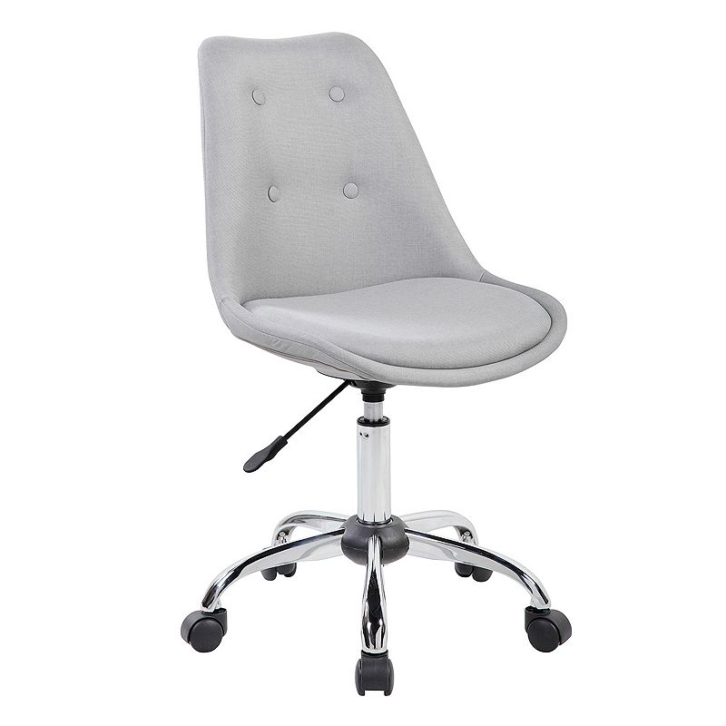 Techni Mobili Tufted Armless Desk Chair, Grey