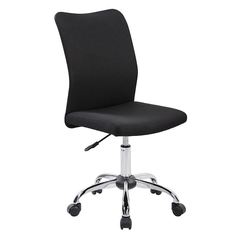 Techni Mobili Modern Armless Desk Chair, Black