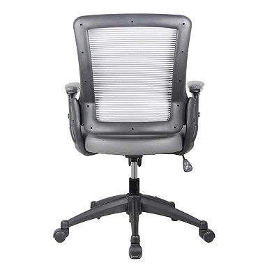 Techni Mobili Mesh Back Faux-Leather Desk Chair 