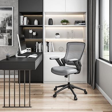 Techni Mobili Mesh Back Faux-Leather Desk Chair 