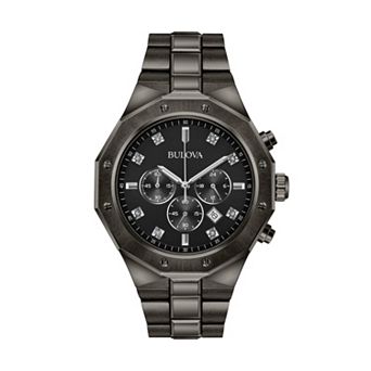 Bulova Men's Diamond Ion-Plated Stainless Steel Chronograph Watch - 98D142