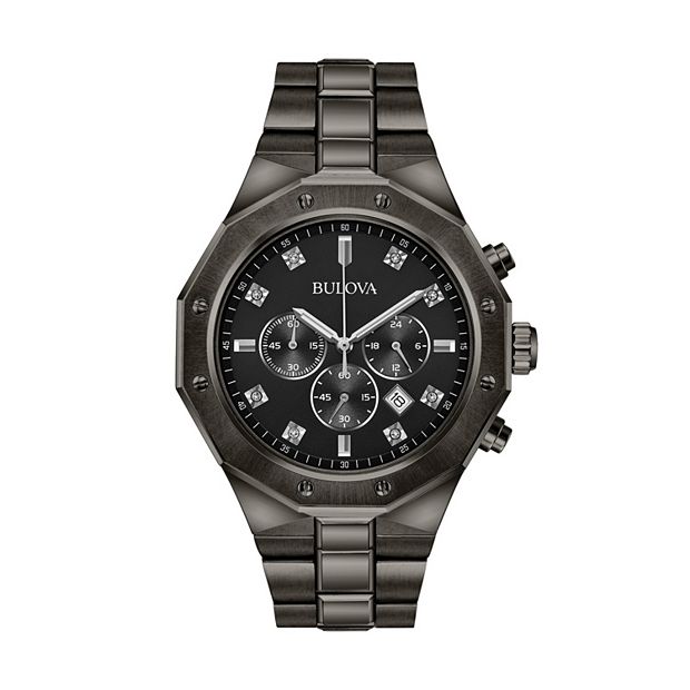 Bulova Men's Diamond Ion-Plated Stainless Steel Chronograph Watch