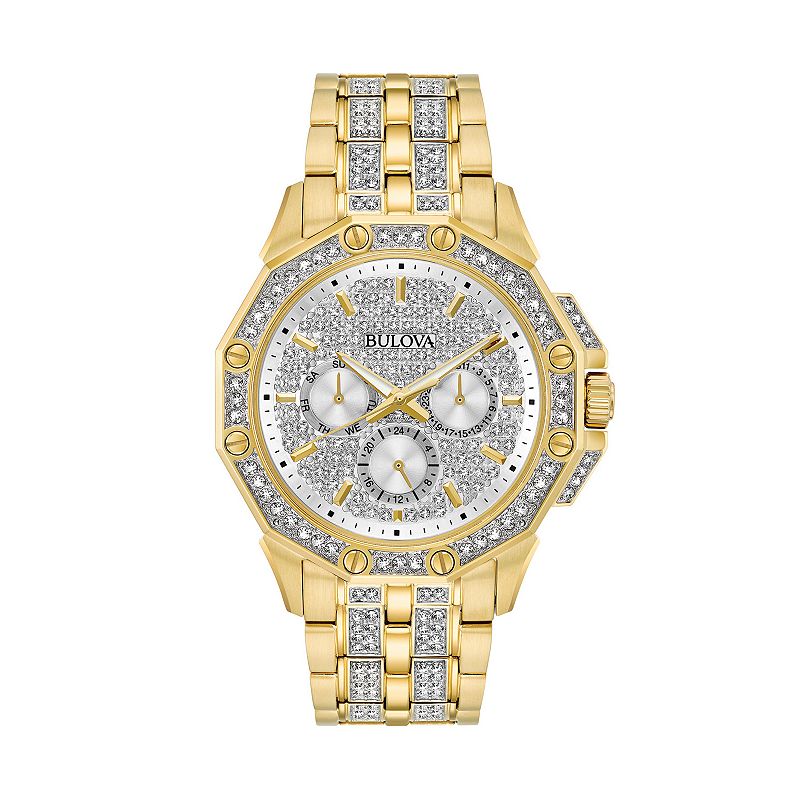 Bulova Men's Crystal Stainless Steel Watch - 98C126, Multicolor