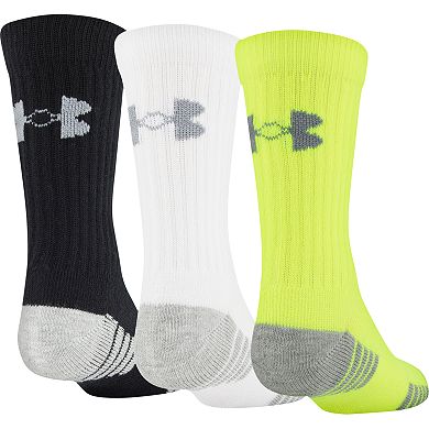 Boys Under Armour 3-Pack HeatGear Crew Socks