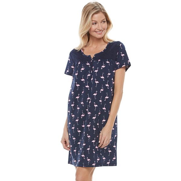 Women's Croft & Barrow® Pajamas: Short Sleeve Eyelet Sleep Shirt