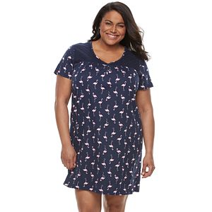 Plus Size Croft & Barrow® Pajamas: Short Sleeve Eyelet Sleep Shirt