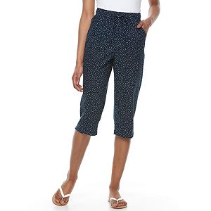 Petite Gloria Vanderbilt Marjorie Printed Sheeting Capris