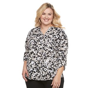 Plus Size Croft & Barrow® Crepe Button-Down Shirt