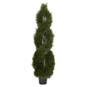 nearly natural Artificial 5-ft. Pond Cypress Spiral Topiary
