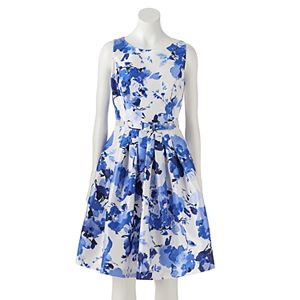 Women's Jessica Howard Pleated Floral Fit & Flare Dress