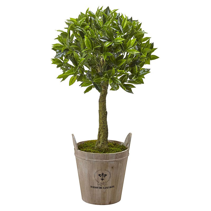nearly natural Artificial 38-in. Sweet Bay Topiary, Green