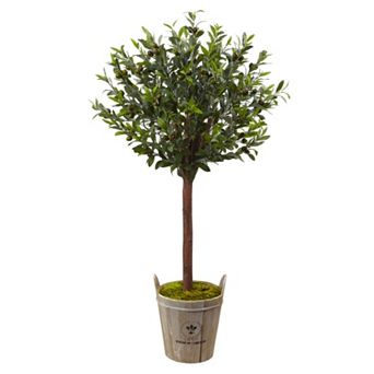 nearly natural Artificial 4.5-ft. Olive Topiary Tree
