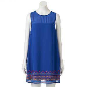 Juniors' Speechless Embroidered Hem Shift Dress