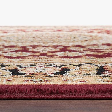 World Rug Gallery Alpine Traditional Framed Floral Rug