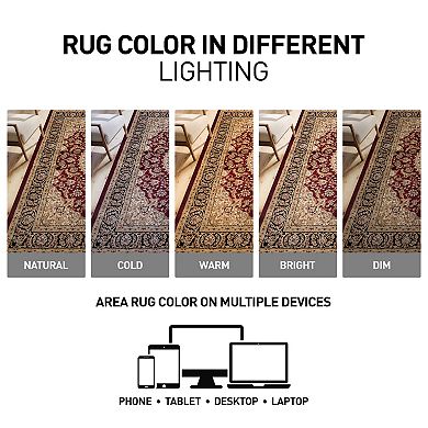 World Rug Gallery Alpine Traditional Framed Floral Rug