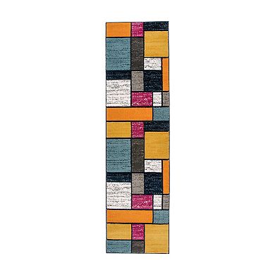 World Rug Gallery Alpine Contemporary Modern Boxes Rug