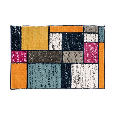 World Rug Gallery Alpine Contemporary Modern Boxes Rug