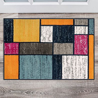 World Rug Gallery Alpine Contemporary Modern Boxes Rug