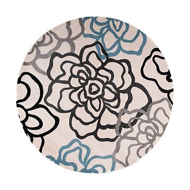 World Rug Gallery Alpine Contemporary Modern Floral Flowers Rug