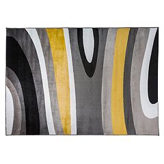 World Rug Gallery Contemporary Abstract Anti-Fatigue Standing Mat - Yellow 18x47