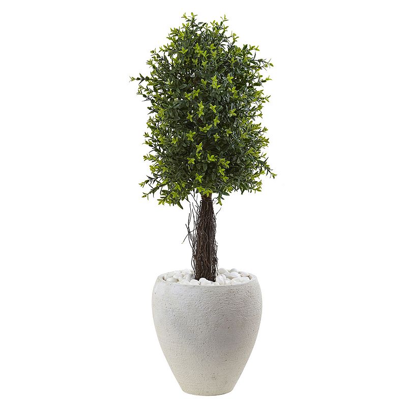 nearly natural Artificial 40-in. Ixora Topiary, Green