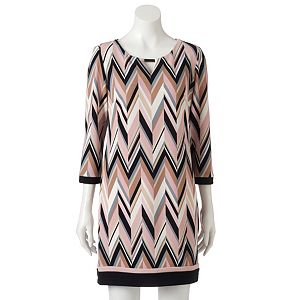 Women's Studio One Textured Chevron Shift Dress