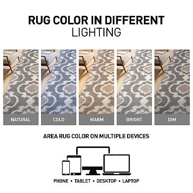 World Rug Gallery Florida Cozy Moroccan Trellis Shag Rug