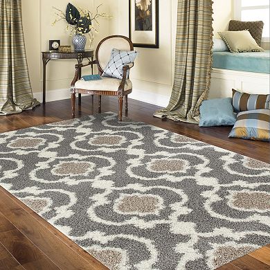 World Rug Gallery Florida Cozy Moroccan Trellis Shag Rug