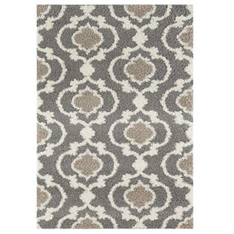 World Rug Gallery Florida Cozy Moroccan Trellis Shag Rug