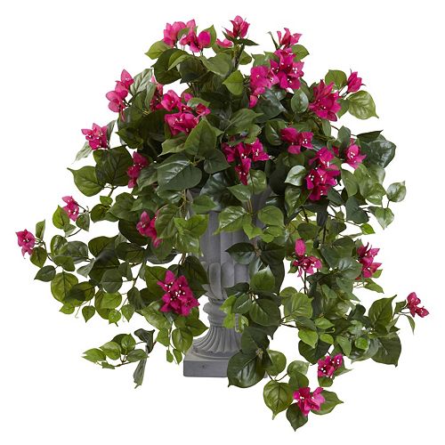 nearly natural 27in. Bougainvillea Flowering Artificial Silk Plant