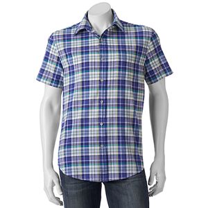 Men's SONOMA Goods for Life™ Flexwear Modern-Fit Plaid Stretch Button-Down Shirt