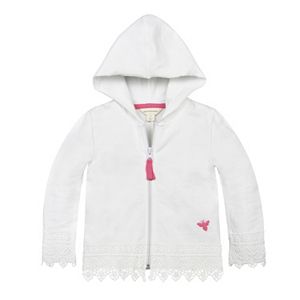 Baby Girl Burt's Bees Baby Organic Crochet-Trim Hoodie